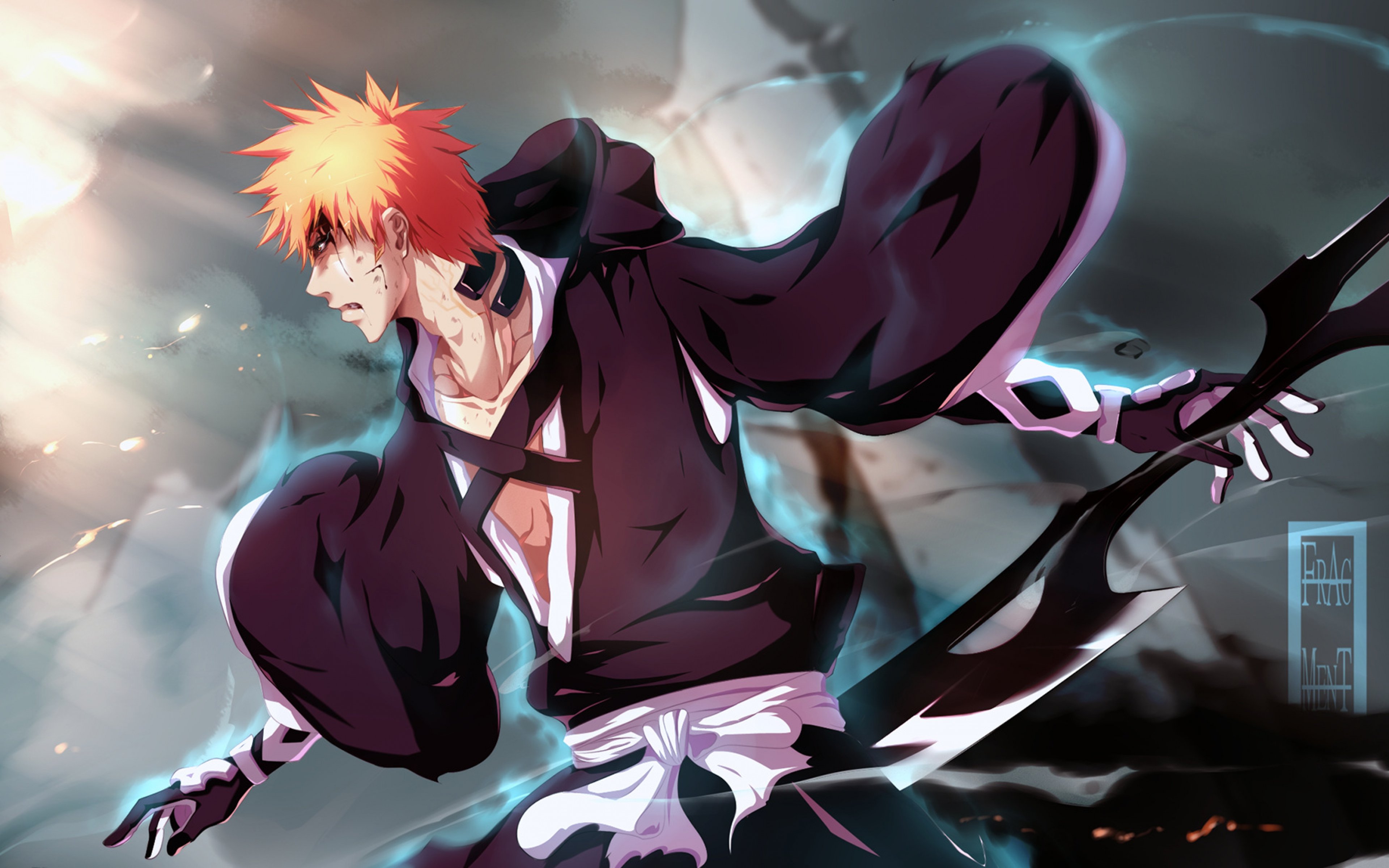 Bleach Kurosaki Ichigo Anime Art Wallpaper Background Ultra HD 4k