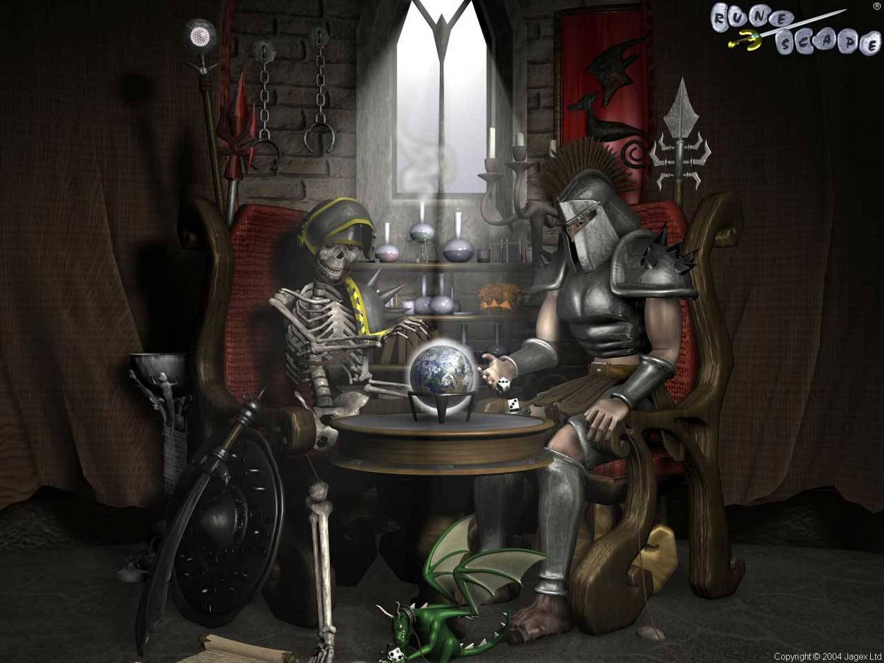 Skeleton And Warrior Runescape Old Wallpaper