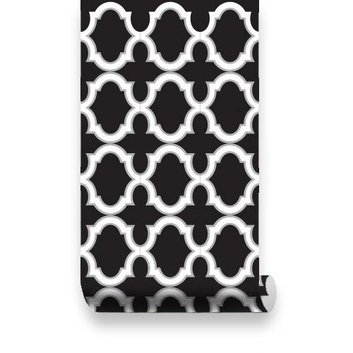 Moroccan Trellis Pattern Wallpaper Black White Pinknbluebaby