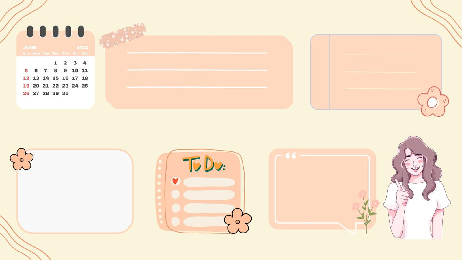 Cute Desktop Organizer Wallpaper