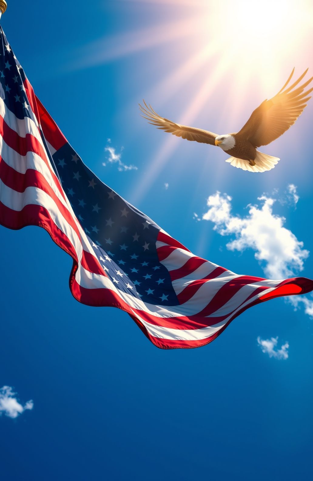 American Flag With Eagle Wallpaper