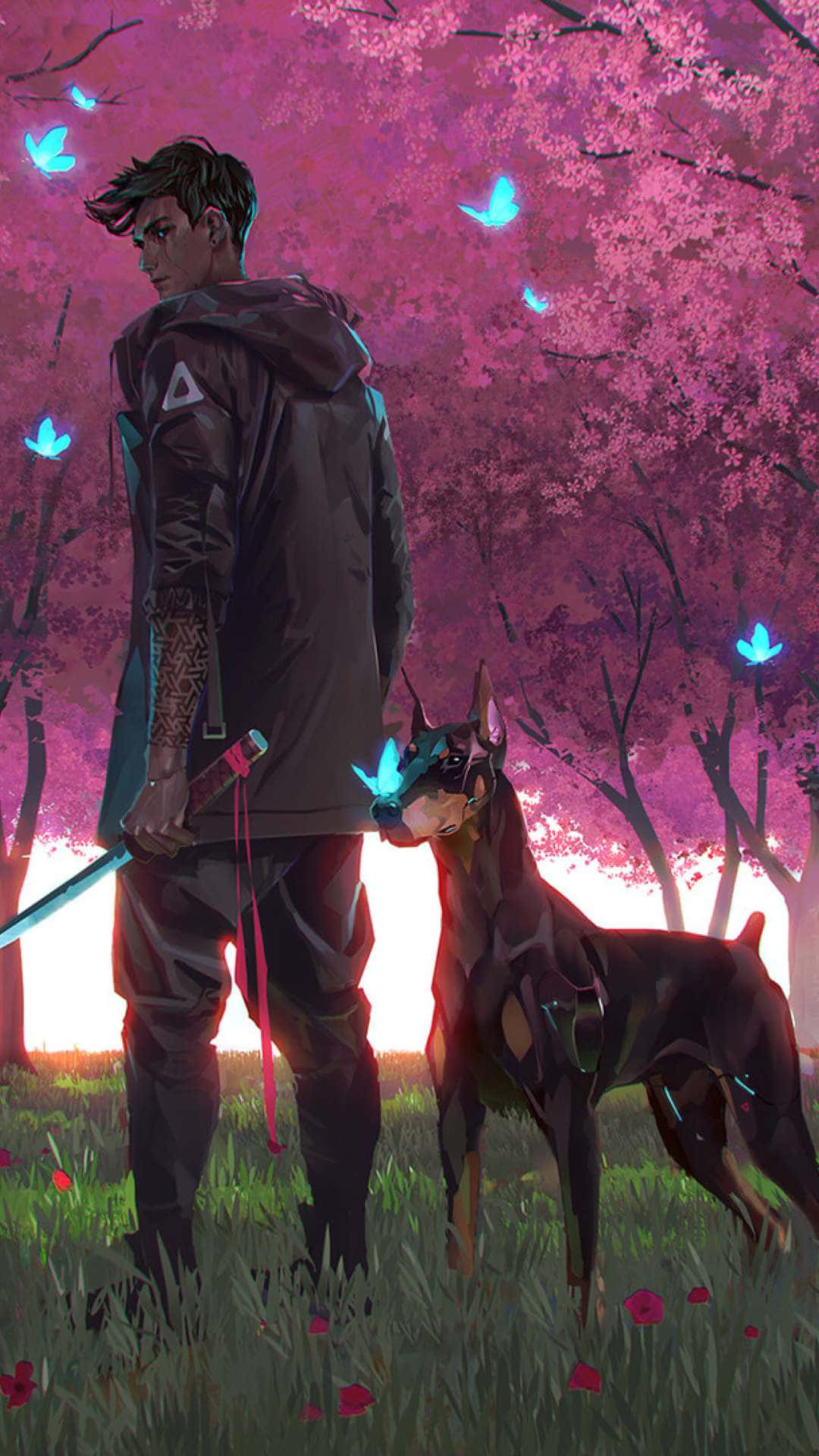 Anime Dog Background Wallpaper