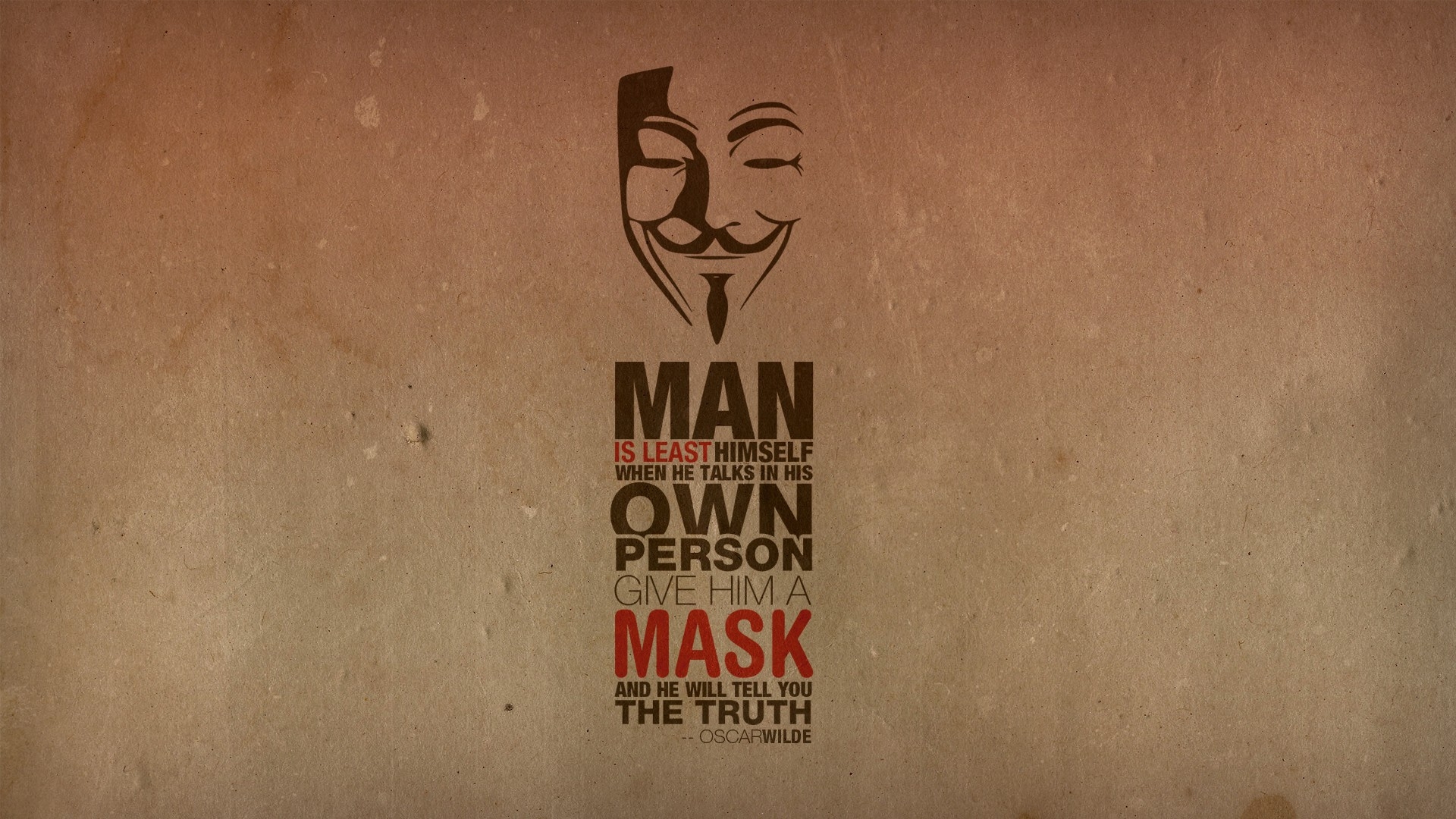 Anonymous Minimalistic Text Quotes Typography Masks Oscar