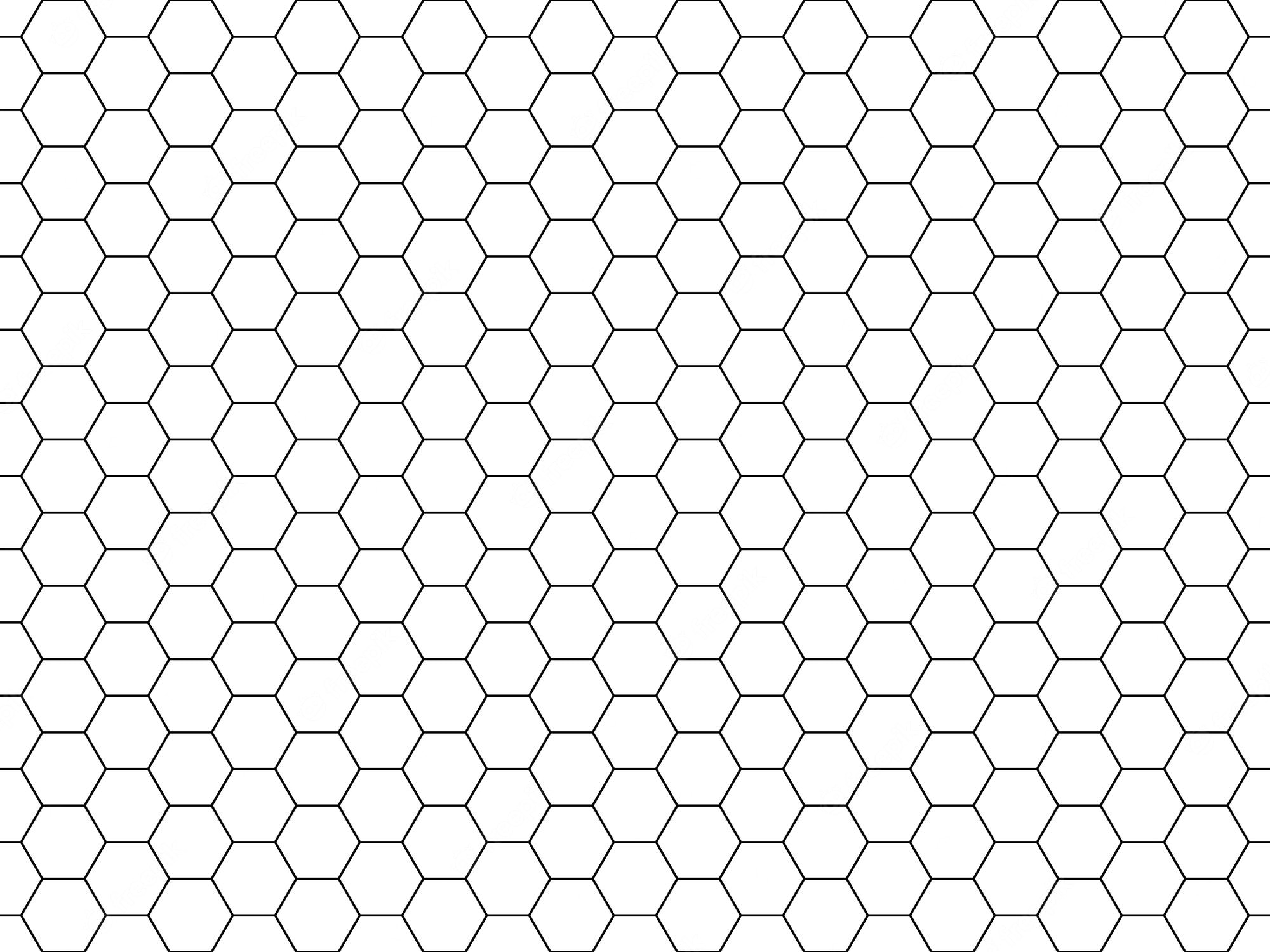 Premium Vector Line Grid Of Hexagons Black And White Seamless