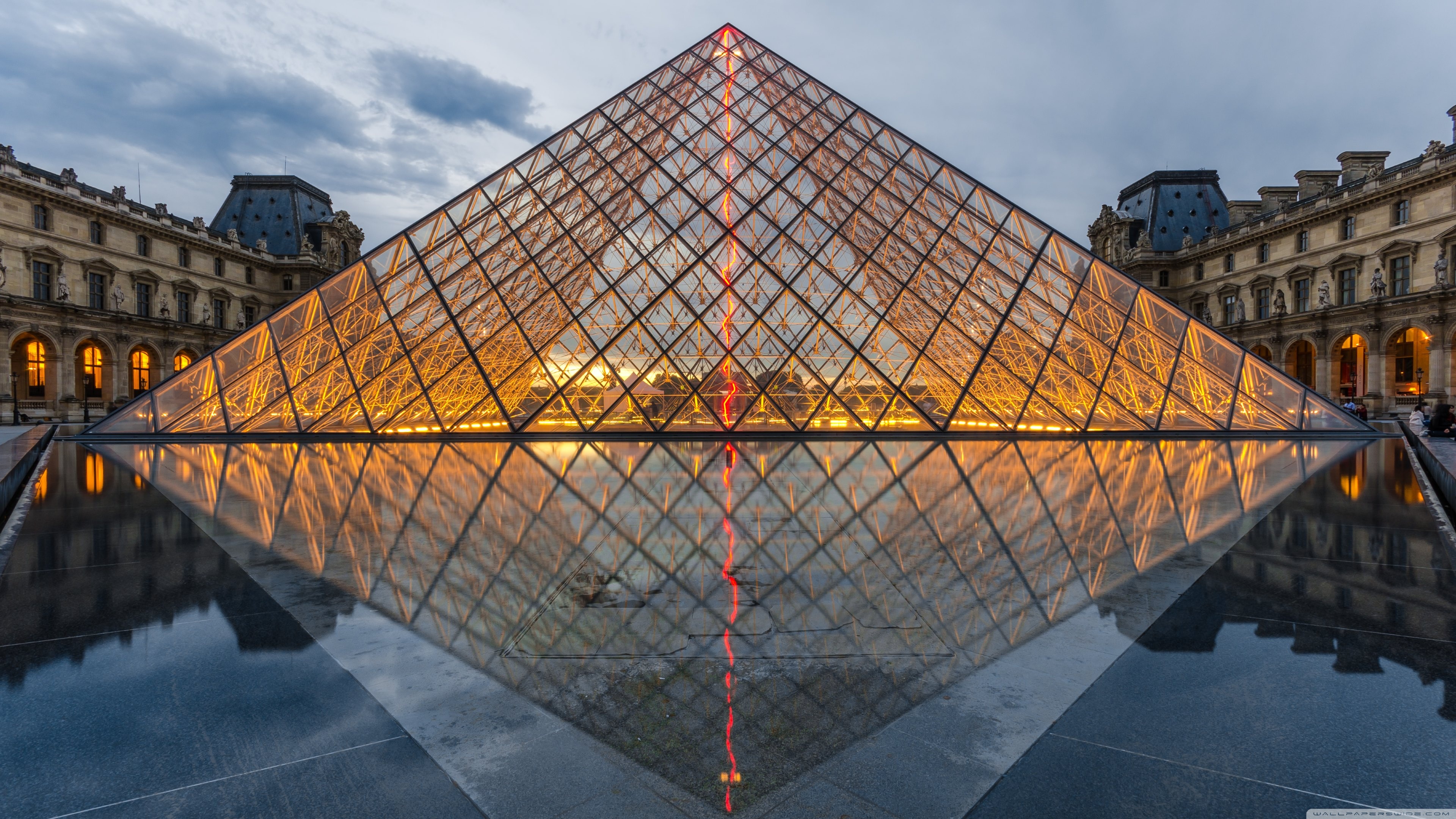 Pyramid Of The Louvre Paris France Europe 4k HD Desktop