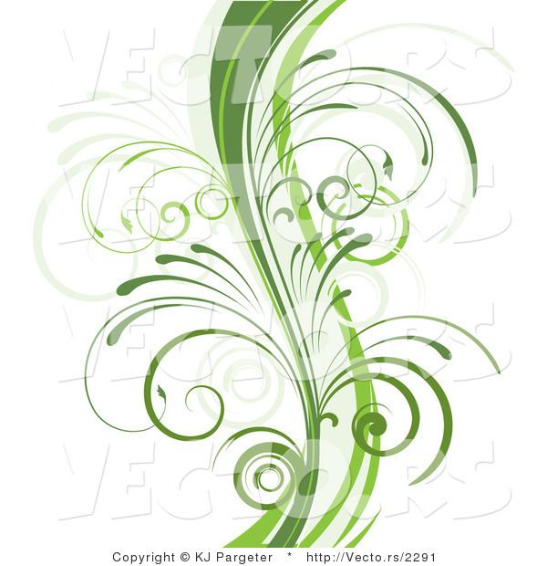 Green Vines With Young Curly Stems Background Border Design Element