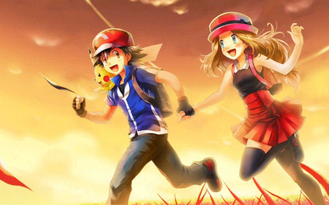 Wallpaper Ash And Serena By Rainbowicescream Pokemon Shippings