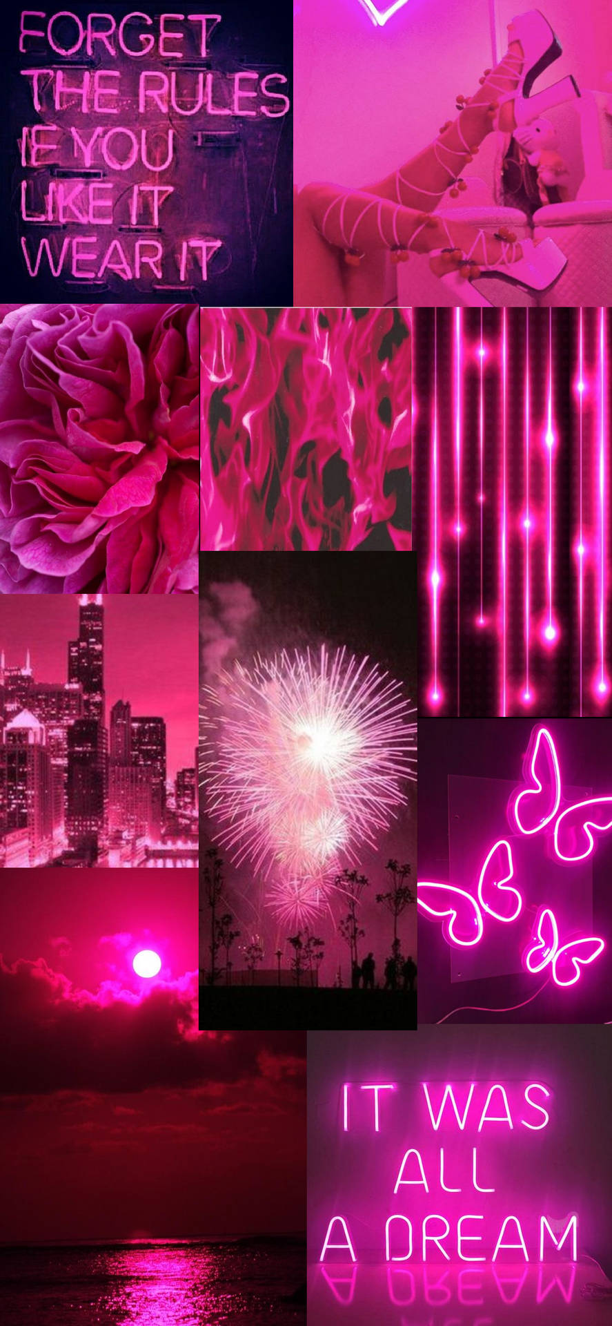 Neon Pink Aesthetic Wallpaper