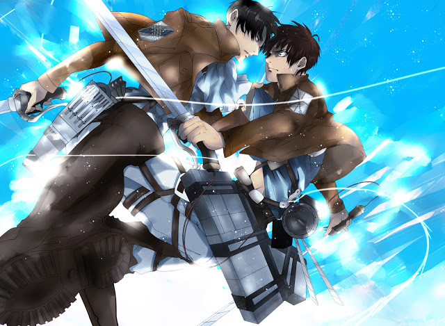Levi Rivaille Eren Jaeger Anime Swords HD Wallpaper Desktop Background