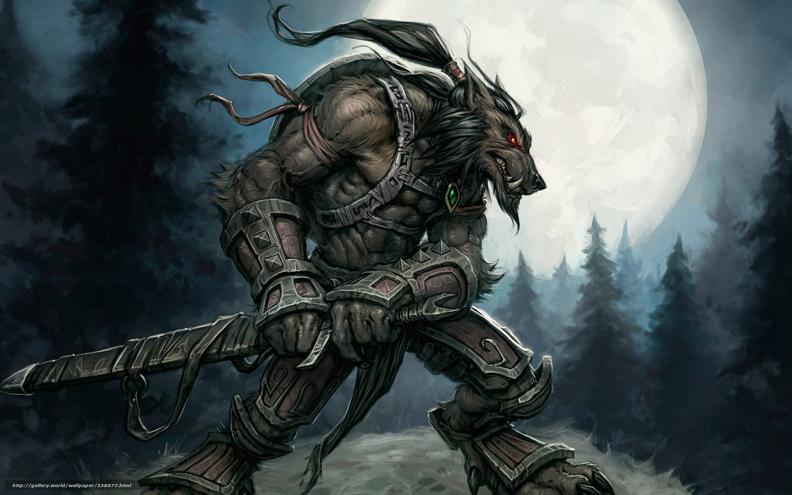 Pin Wallpaper World Of Warcraft Worgen Warrior On