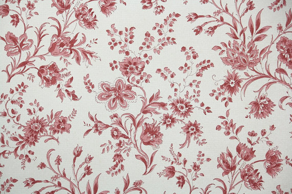 1930s Vintage Wallpaper Pink Floral Chintz By Hannahstreasures