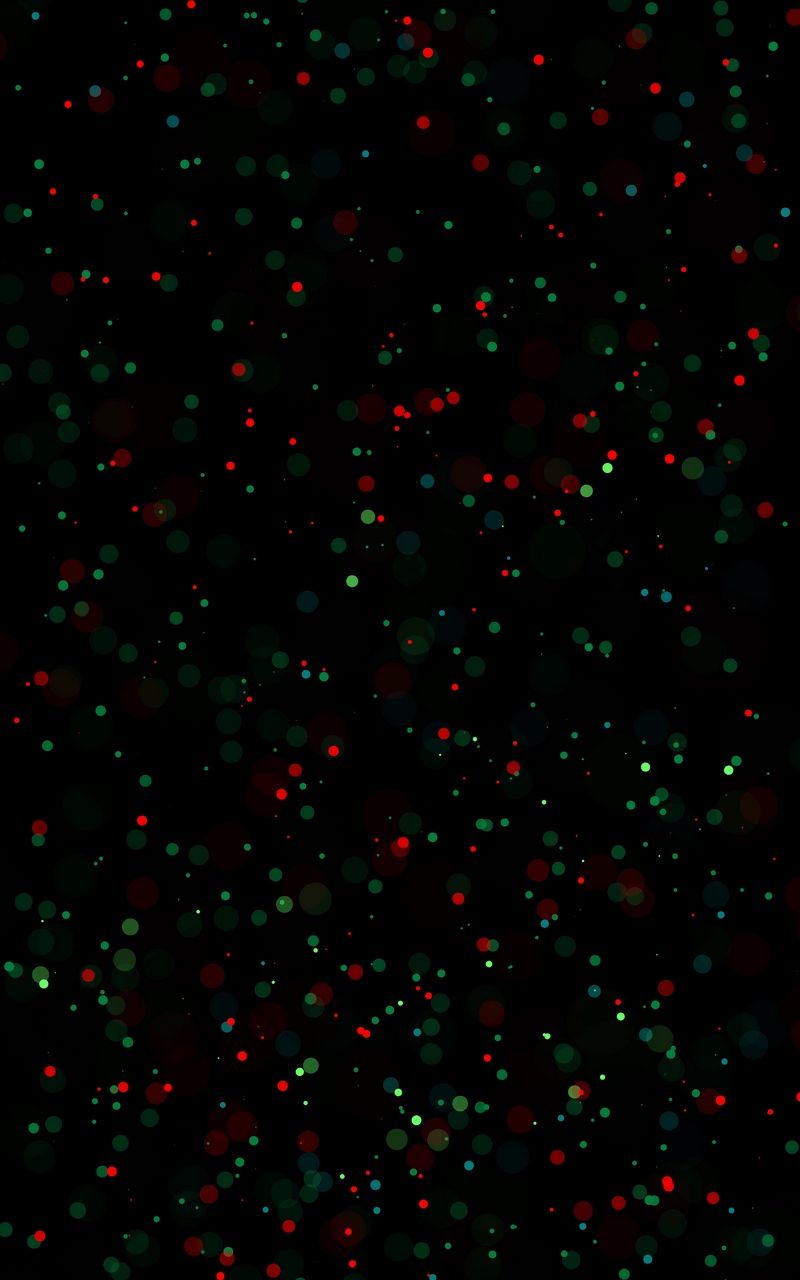 Wallpaper points green glare bokeh red circles Red and black