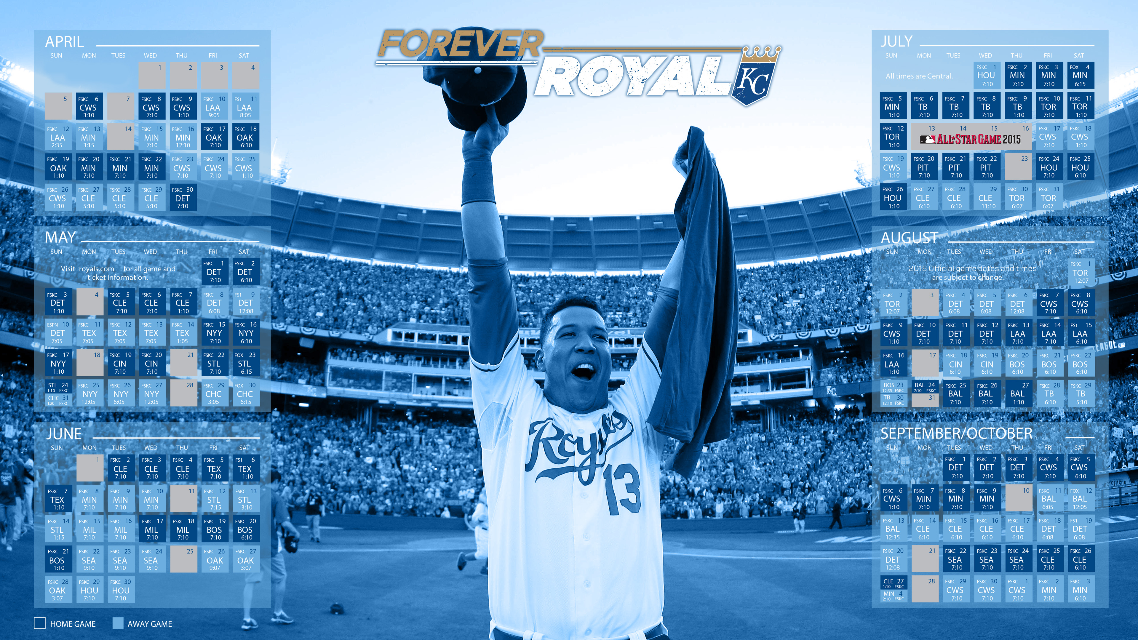Kansas City Royals 2015 MLB Schedule 4K Wallpaper