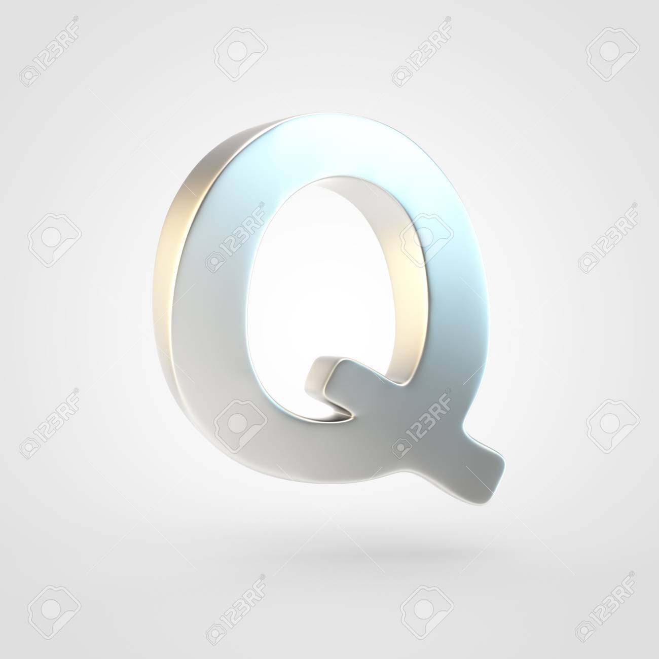 Silver Letter Q Uppercase 3d Rendering Of Matted Font