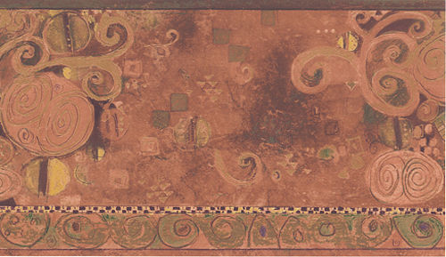 Art Nouveau Antique Copper Circles Sale Wallpaper Border