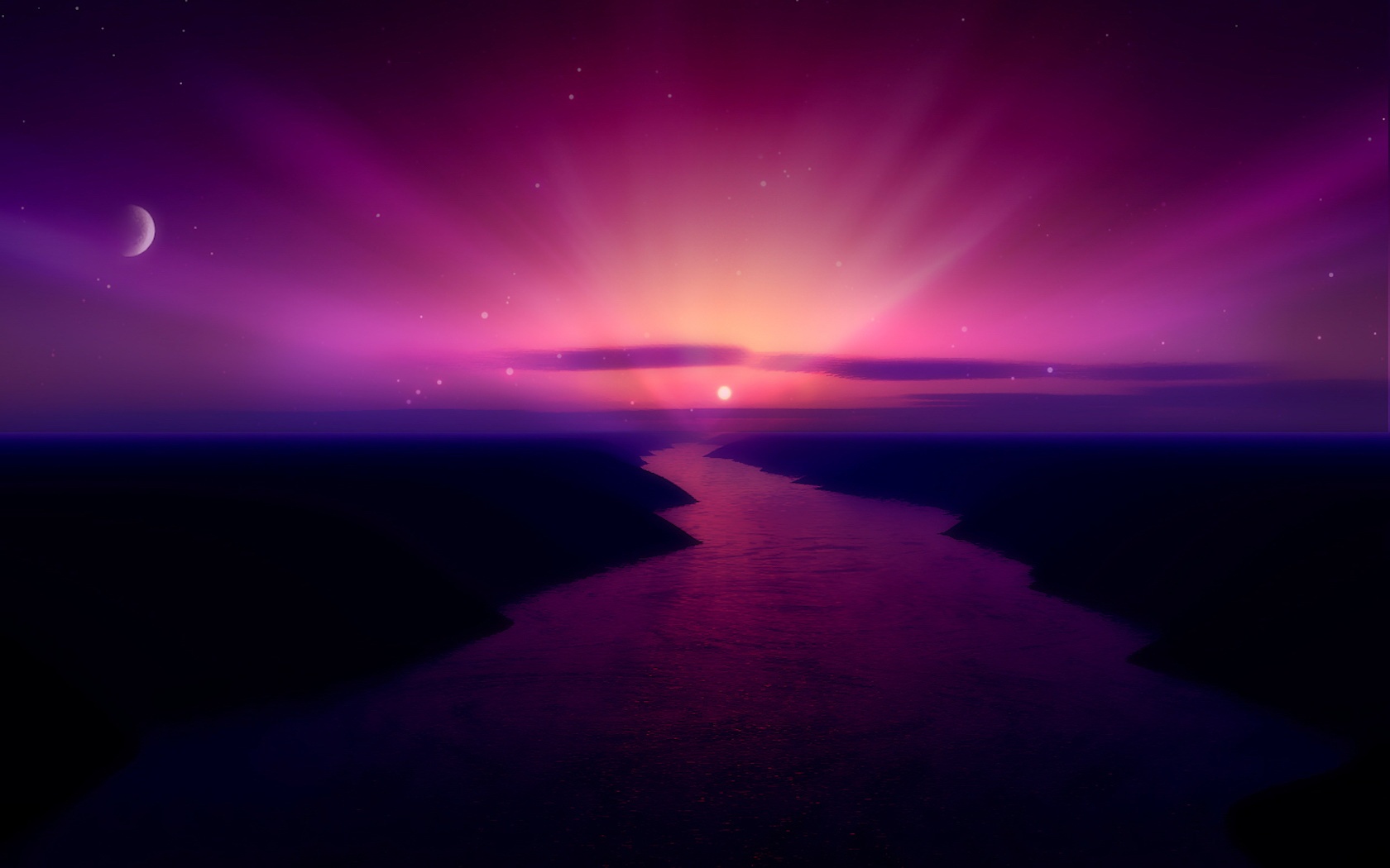 Morning Purple Sunrise Wallpaper HD
