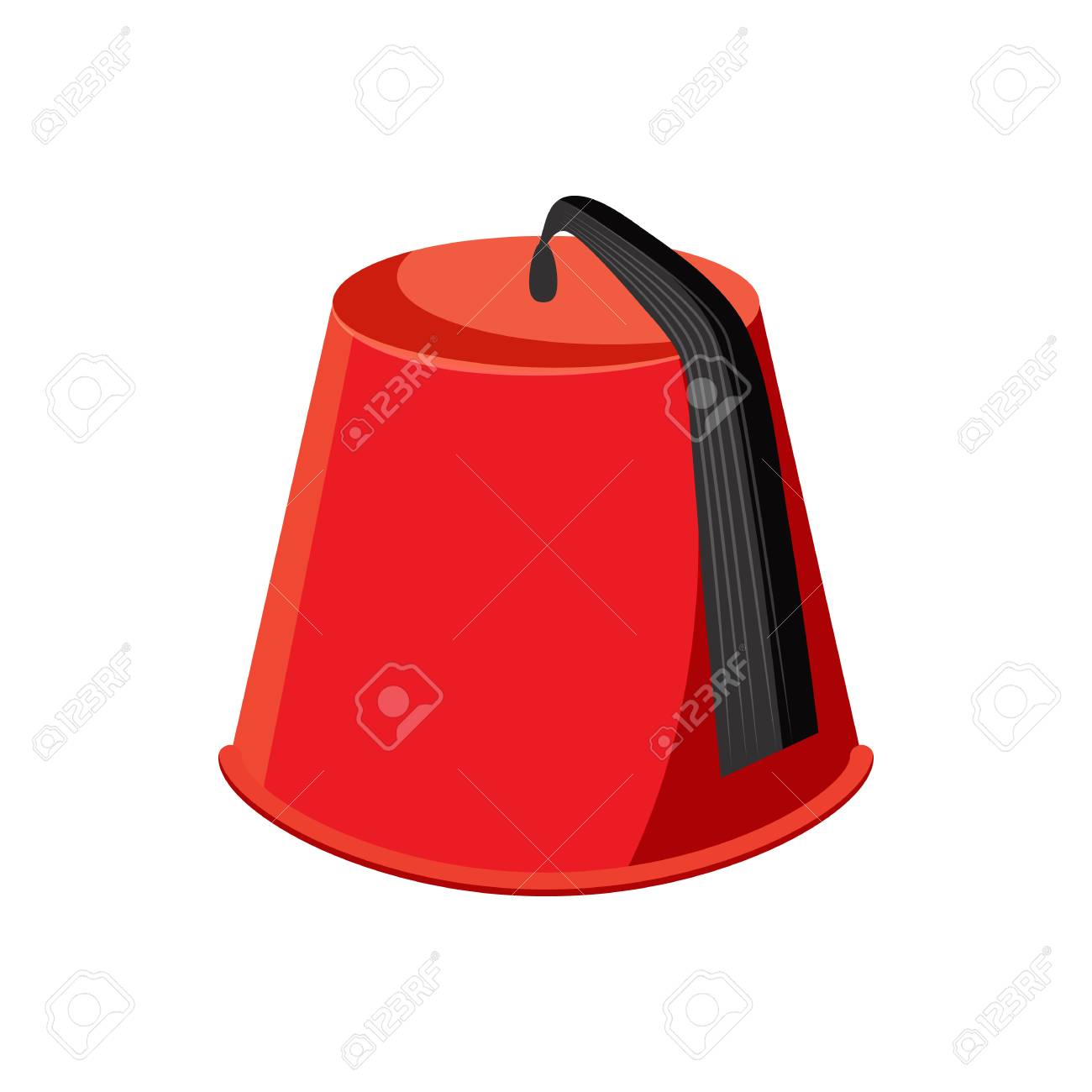 Turkish Hat Fez Icon In Cartoon Style On A White Background Stock