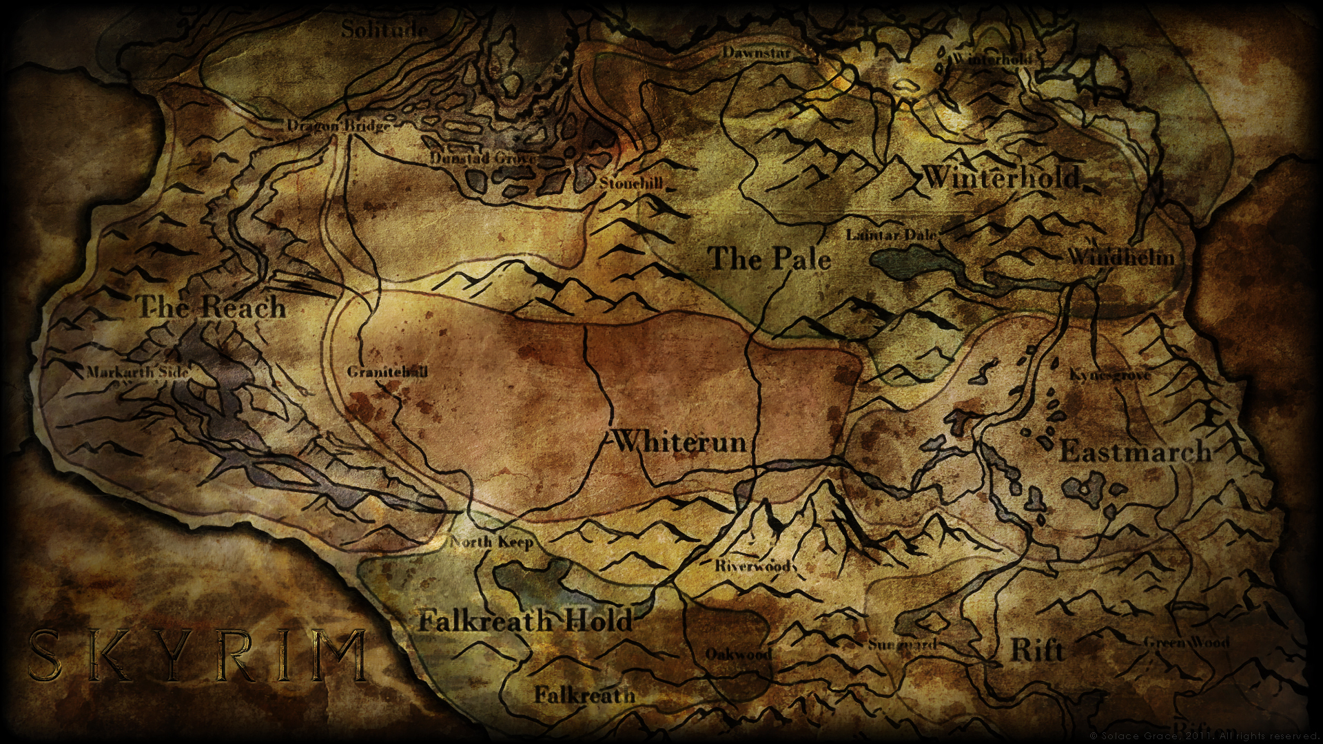 Skyrim Map World Village HD Wallpaper And