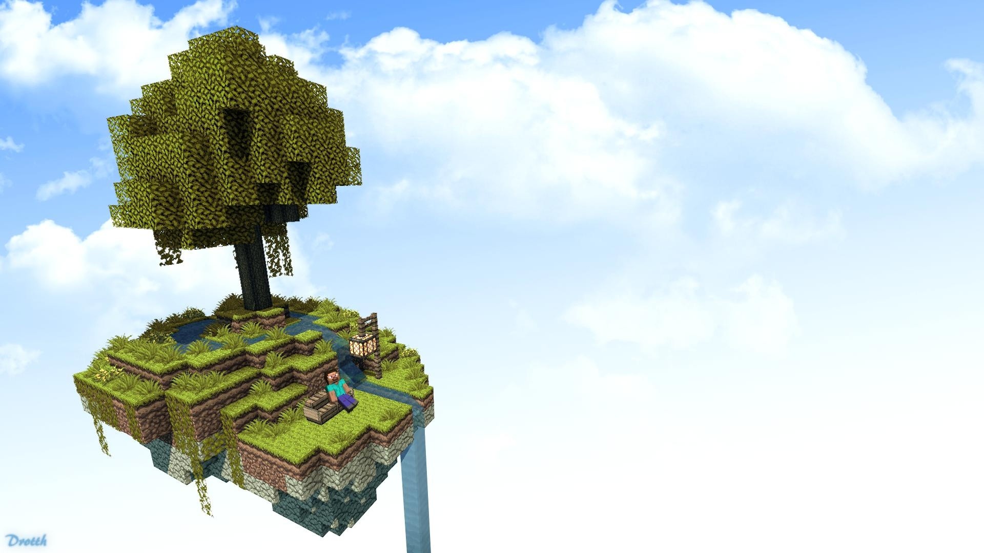Herobrine Island Minecraft HD Wallpaper