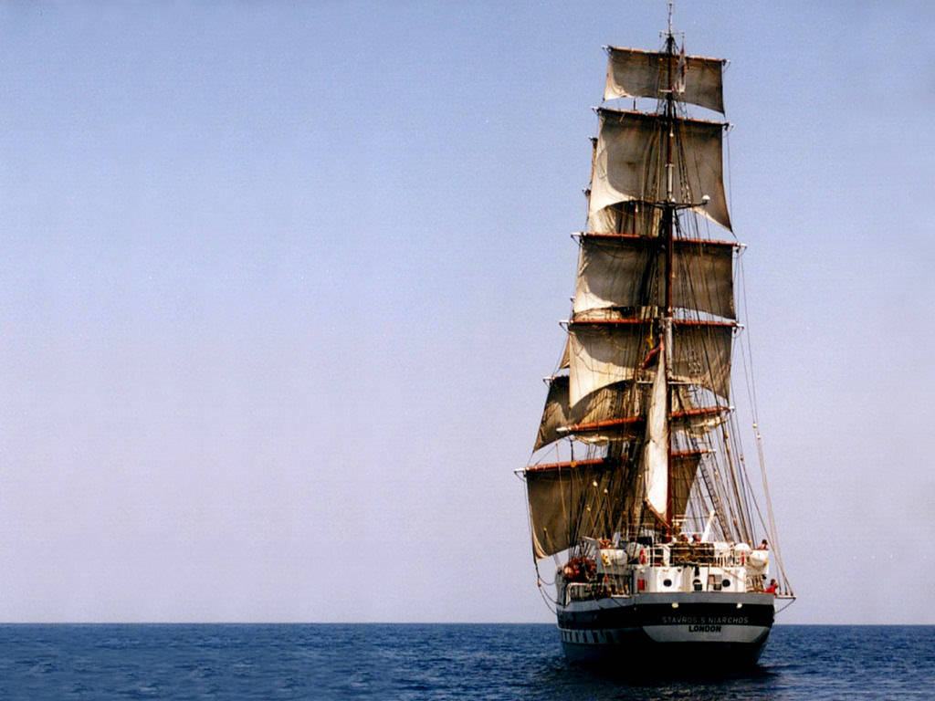 Wallpaper Tall Ships Monitor Sailing