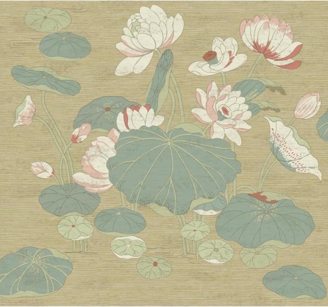 Aged Elegance Lotus Wallpaper Modern By