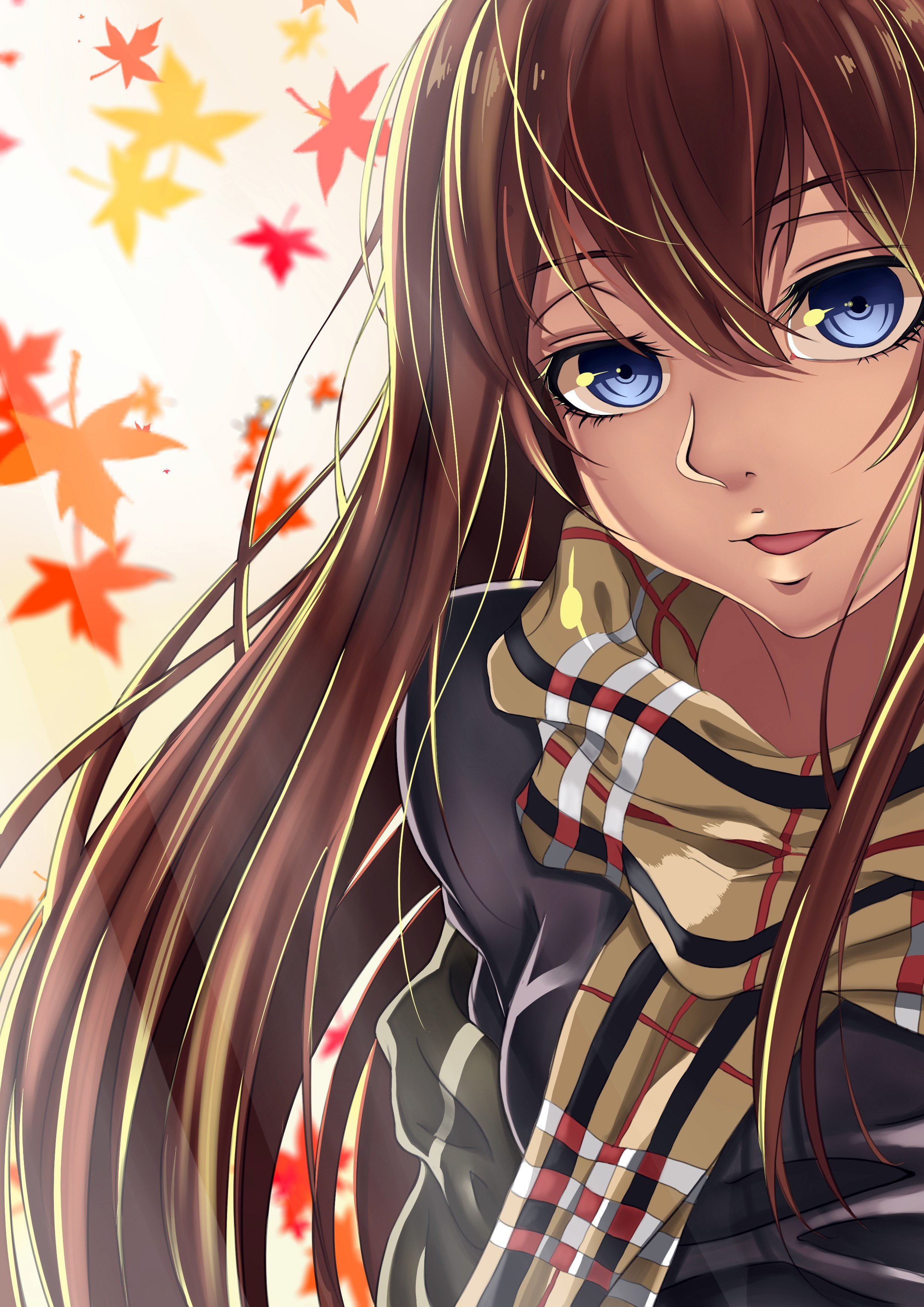 Original Characters Long Hair Brunette Blue Eyes Anime Girls Wallpaper