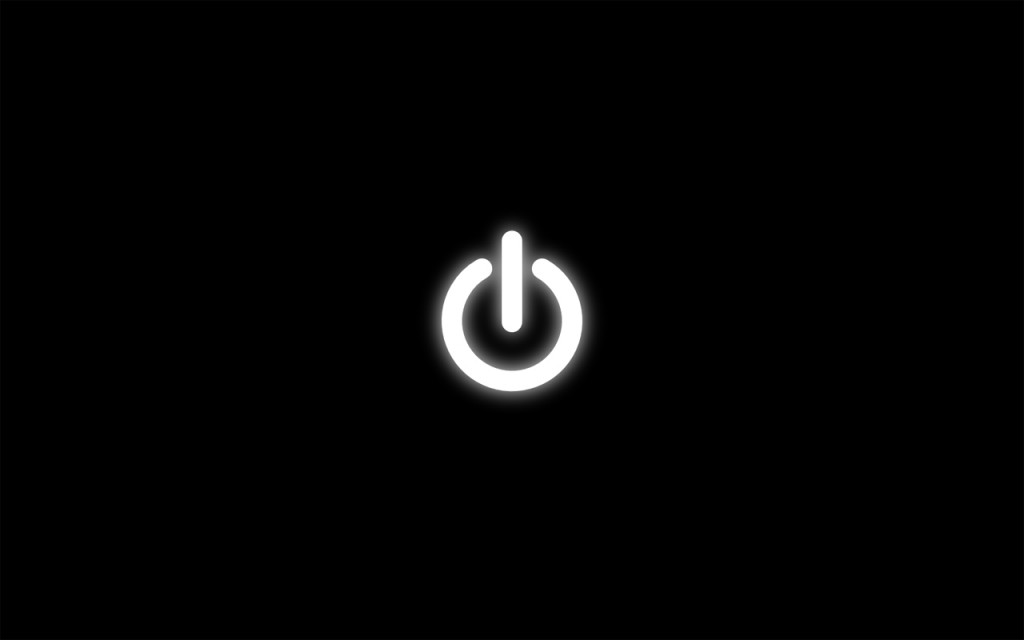 White Power Button And Black Background HD Wallpaper Widescreen