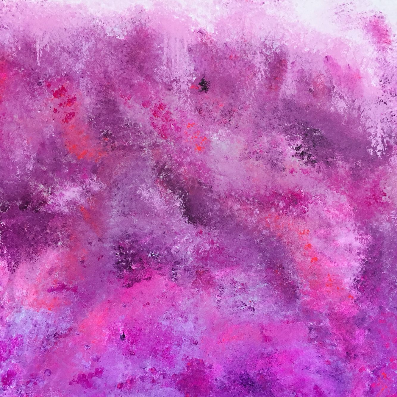 Pink Purple Abstract Acrylic Krink Painting Art