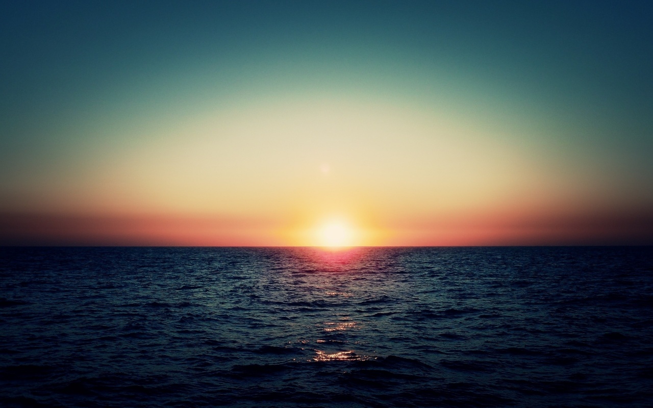 Sunset At Sea Desktop Pc And Mac Wallpaper