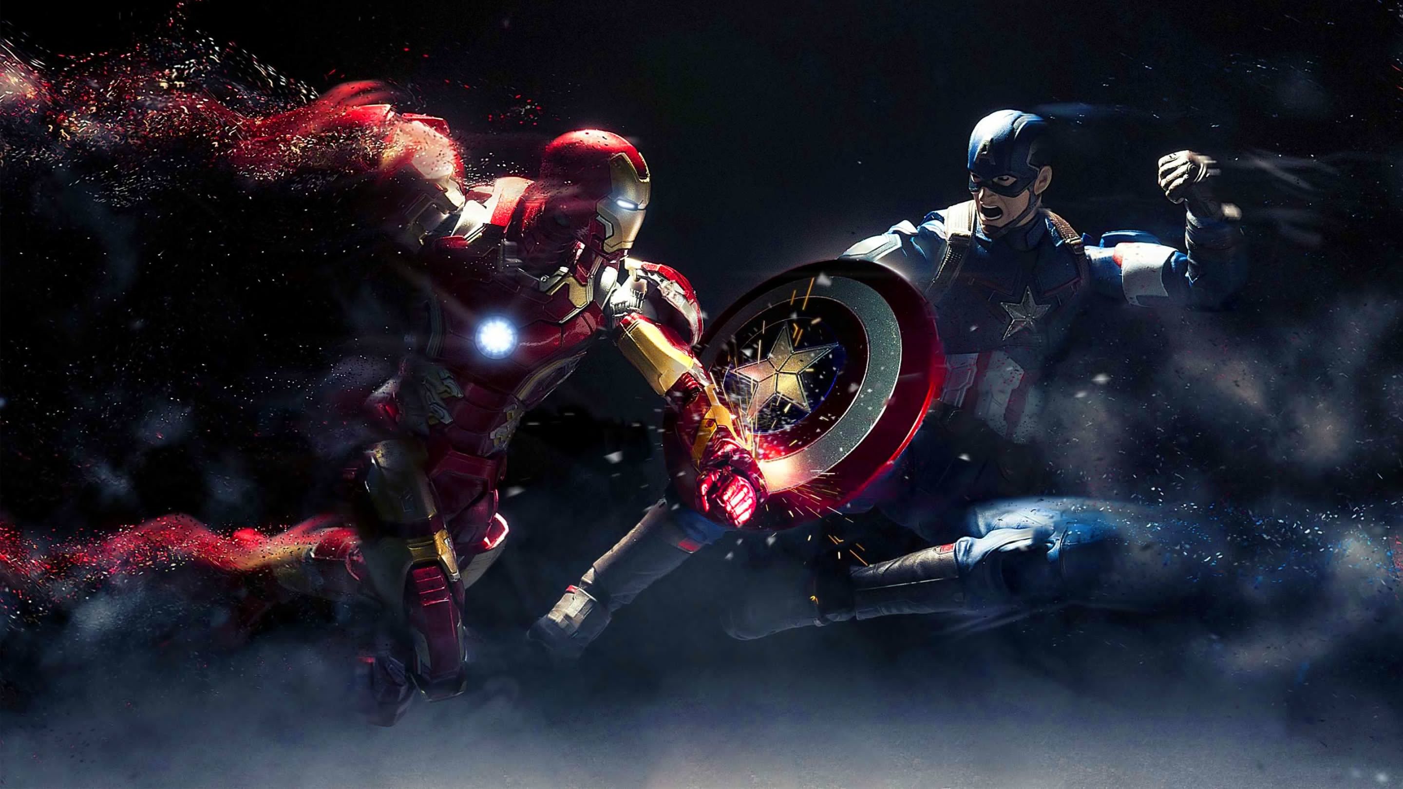 Captain America Vs Iron Man Wallpaper 4k