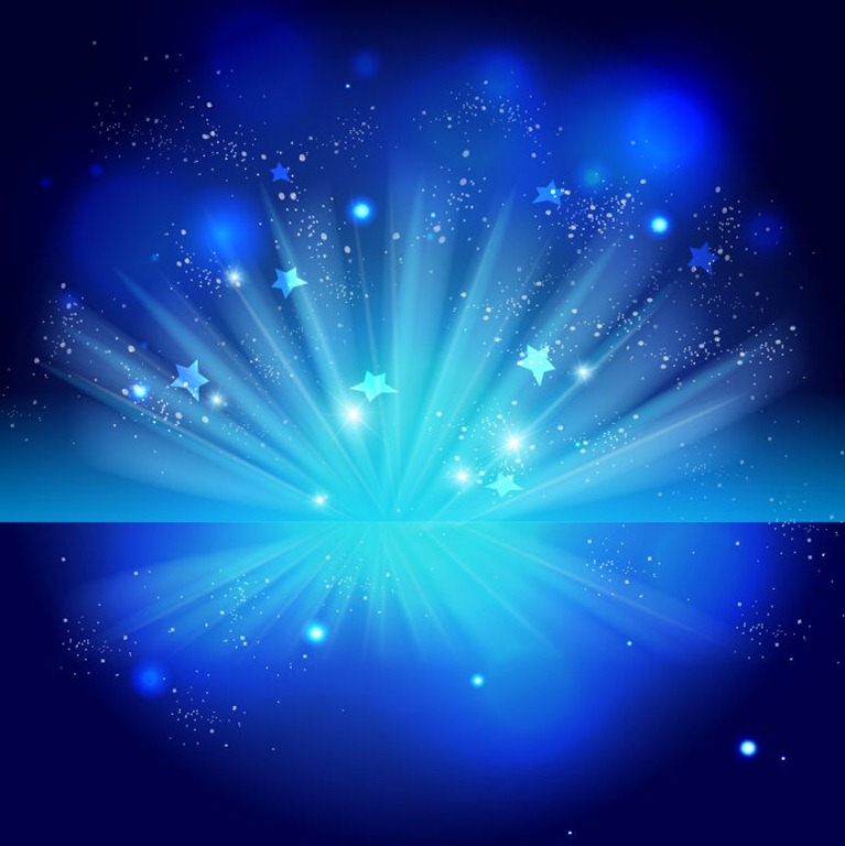 Sparkling Stars On Blue Night Background Vector Graphics