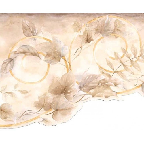 Free download Brown Leaf Scroll Wallpaper Border [500x500] for your