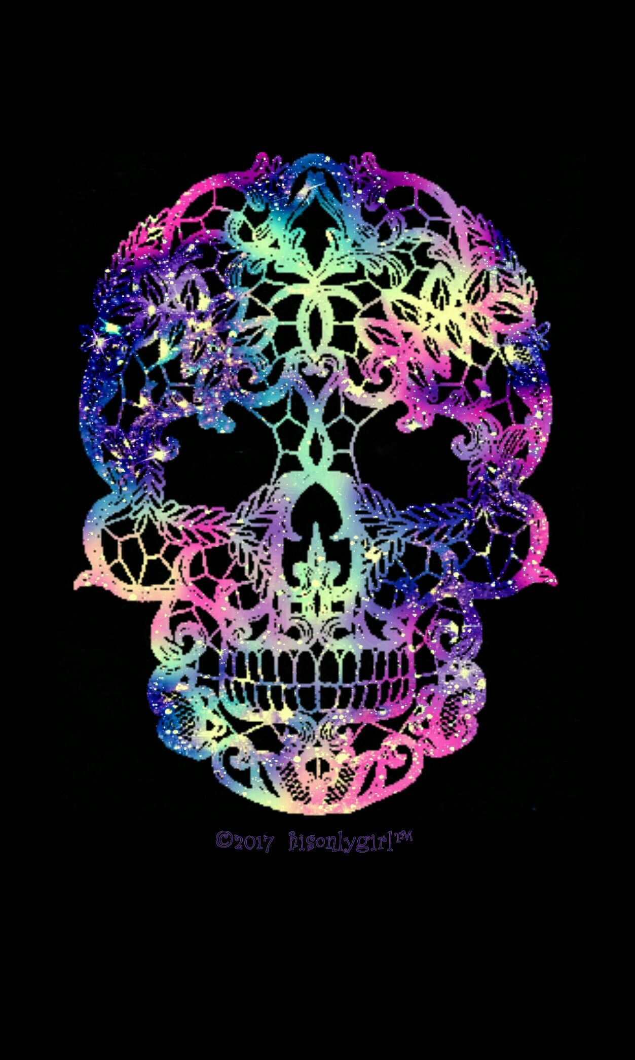 Girly Skull Galaxy Wallpaper I Created For The App Cocoppa