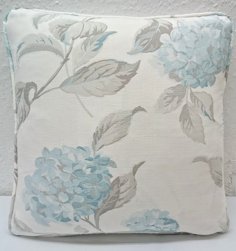 Laura Ashley Hydrangea Duck Egg Floral Fabric Cushion Cover 40cm