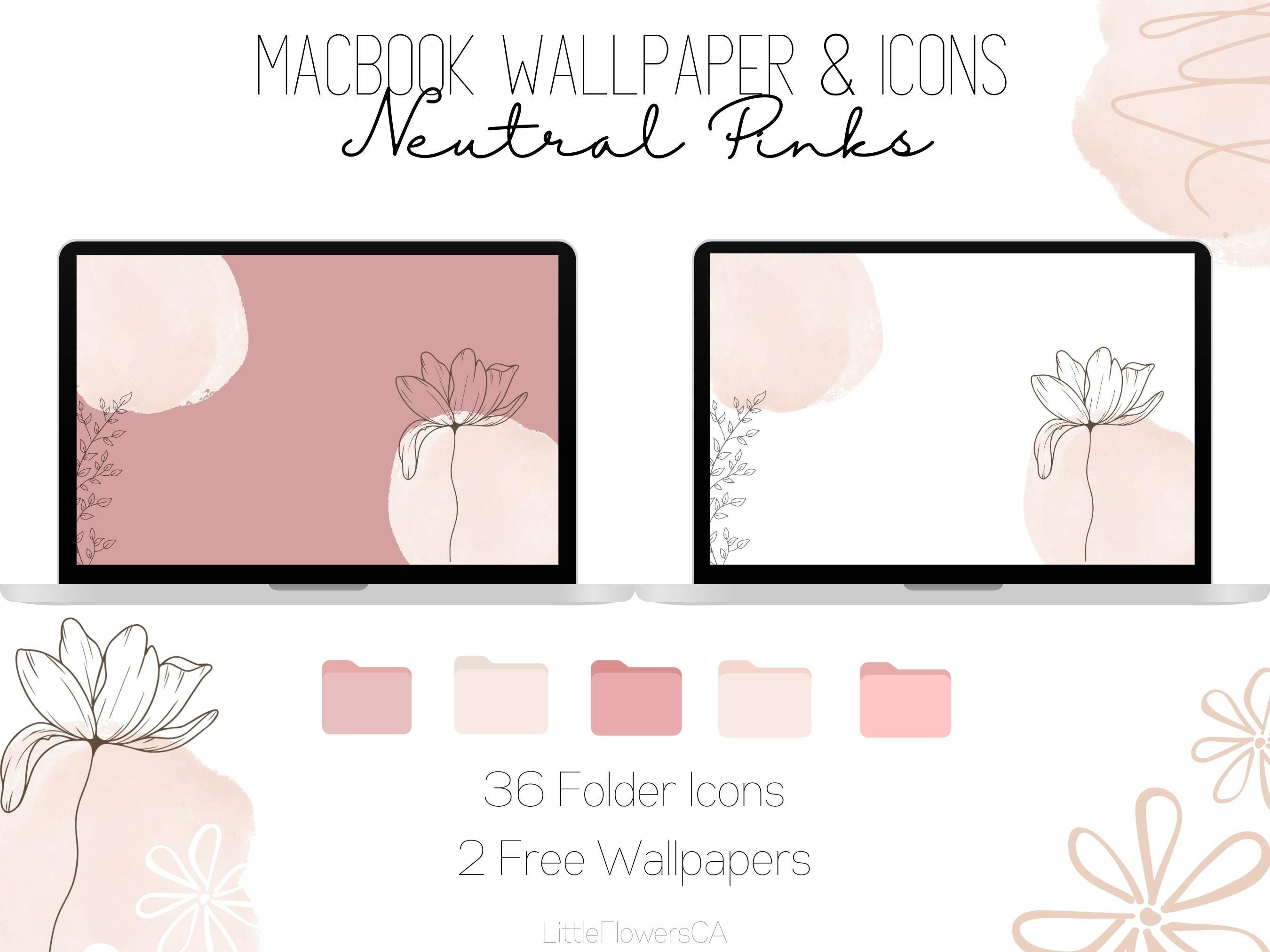 Macbook Wallpaper Icons Windows And Neutral Pink