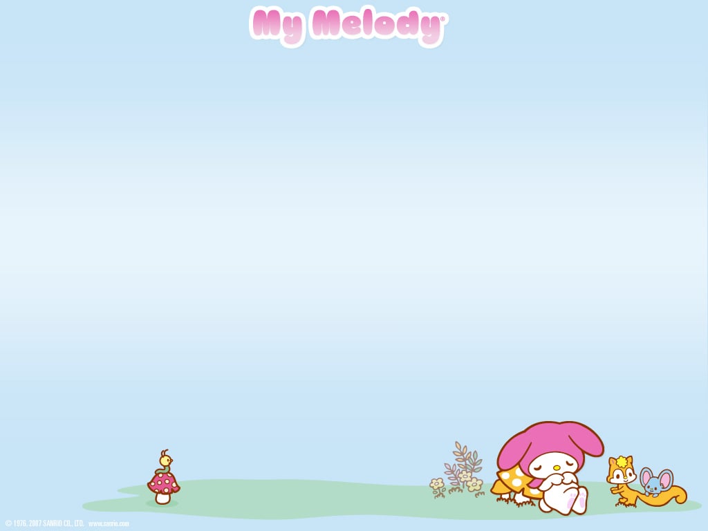 Light Blue Background My Melody Wallpaper Hello Kitty Wallpapers 1024x768