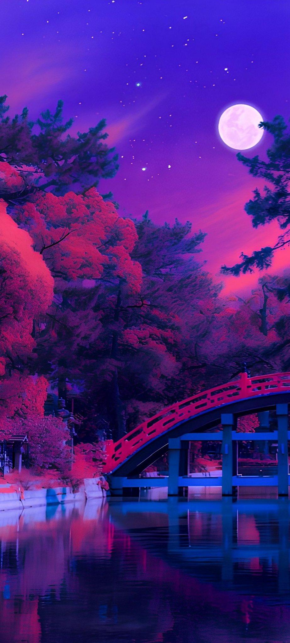 Wallpaper On X 4k For Your Smartphone Purple Moon