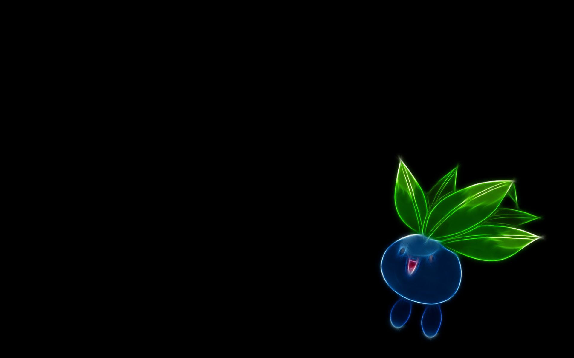 Oddish Minimalism Black Background Wallpaper