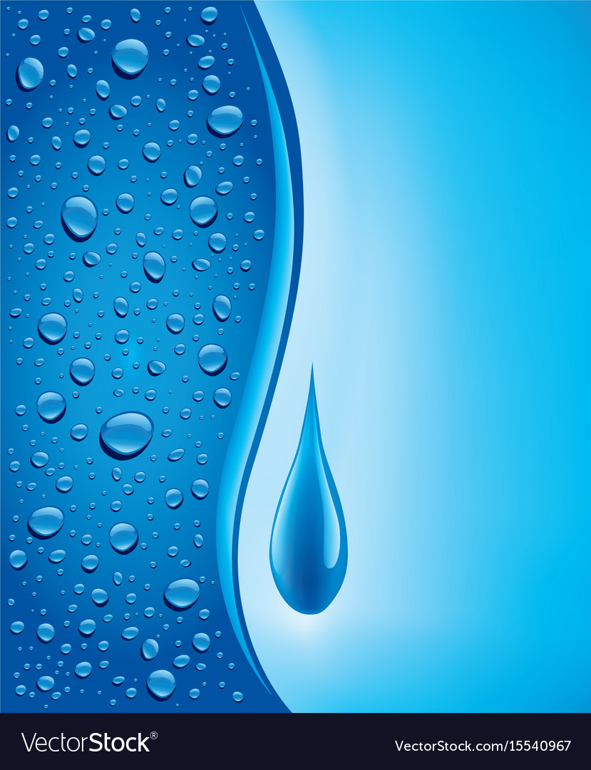 Many Water Drops On Blue Background Royalty Vector