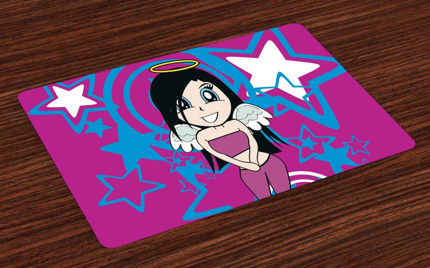 Amazon Lunarable Angel Place Mats Set Of Cartoonish Teen