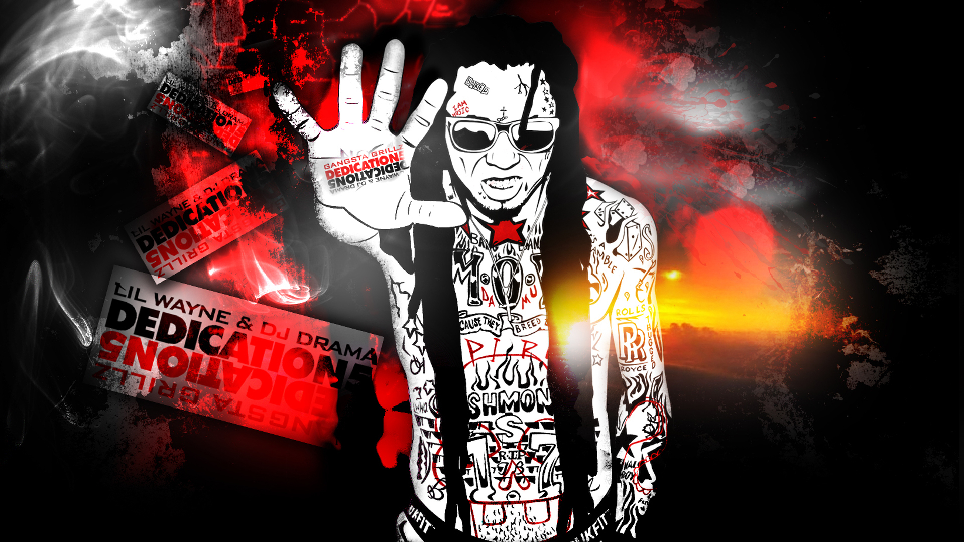 Music Hip Hop Glasses Hands Rap Rapper Lil Wayne Wallpaper Background