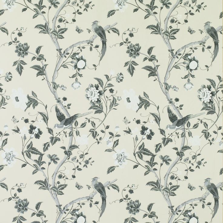Summer Palace Charcoal Floral Wallpaper