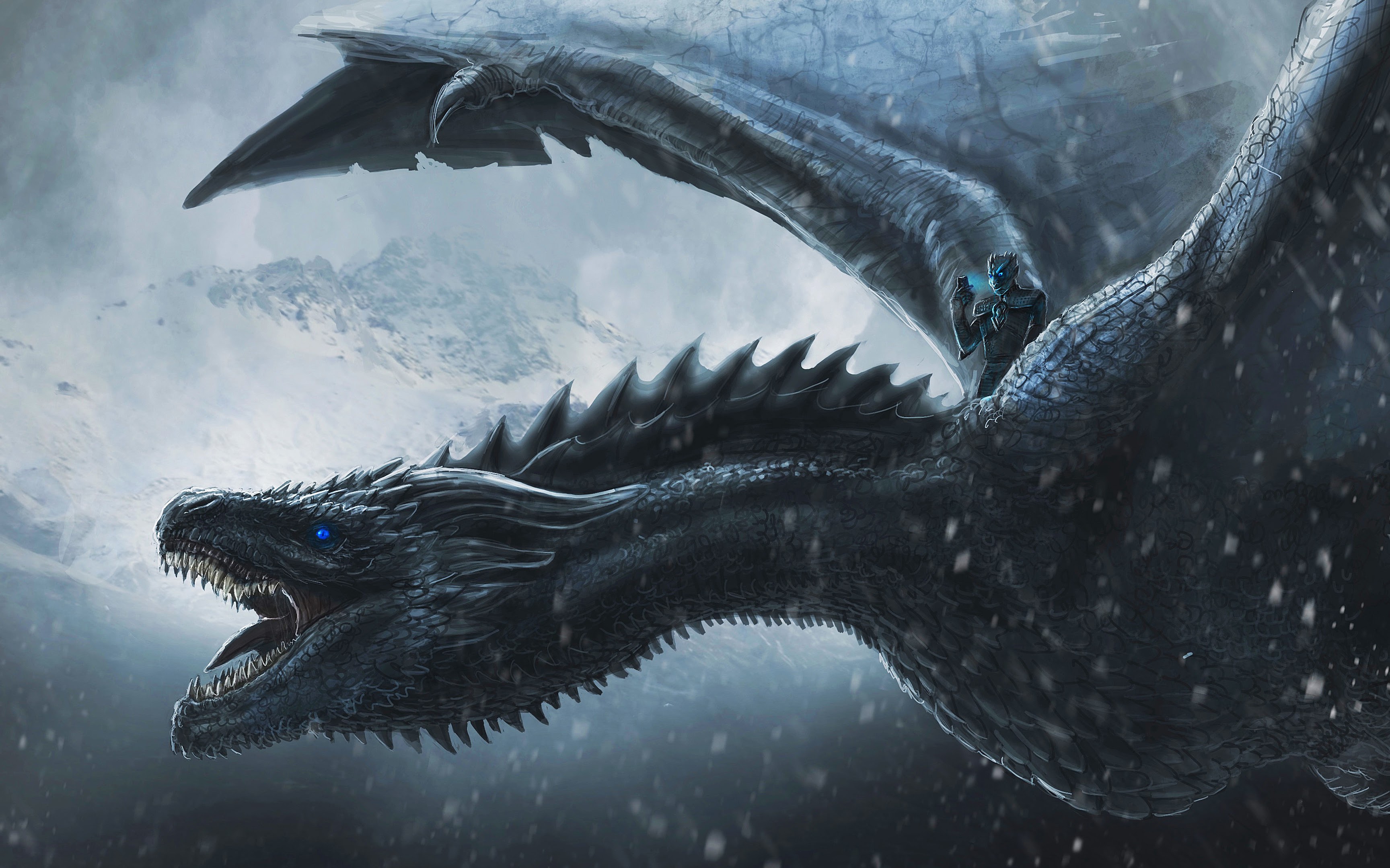 Game Of Thrones Night King Dragon 4k Wallpaper