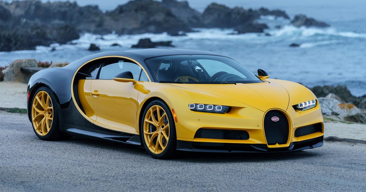 The first Bugatti Chiron in the US is very yellow   CNET 1200x630