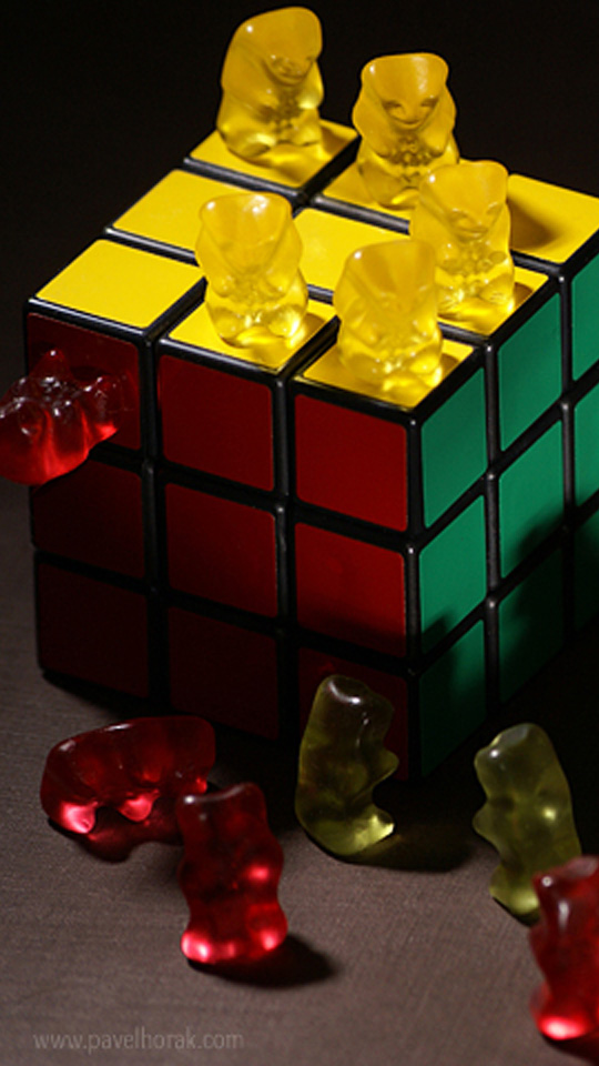 Gummy Bear iPhone Wallpaper Rubiks Cube