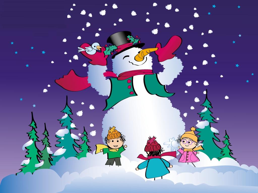 Snowman Cartoon Wallpaper