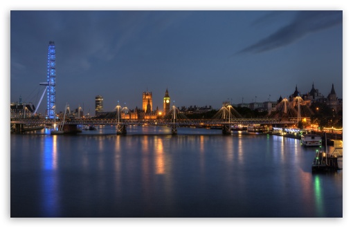 London At Night Panorama HD Wallpaper For Wide Widescreen Whxga