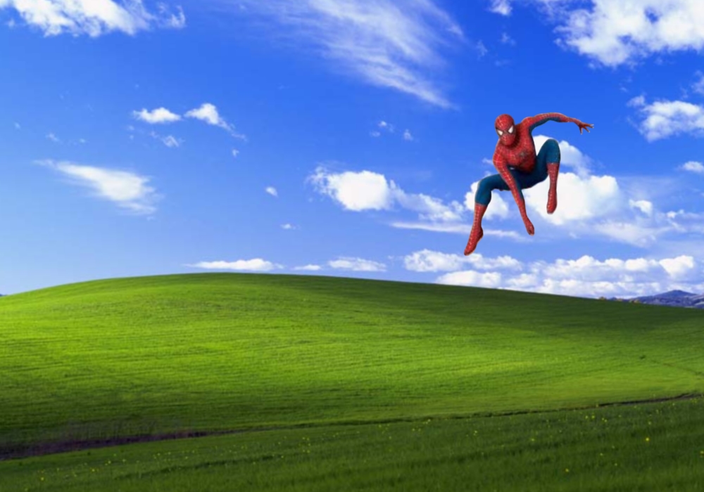 desktop Wallpaper Super Hero Flying over Countryside Landscape Desktop