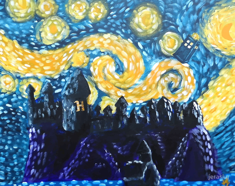 Dr Who Hogwarts Starry Night Posters By Jerasky