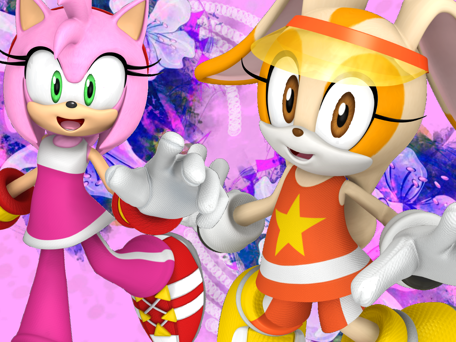 Amy Rose And Cream The Rabbit Wallpaper By